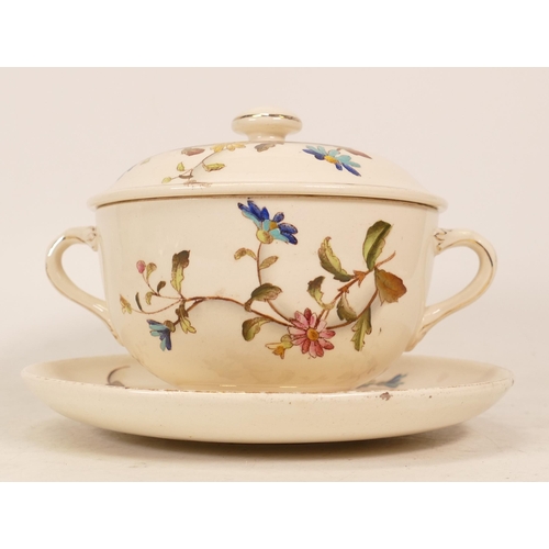 175 - Carlton Ware Floral lidded pot with matching saucer