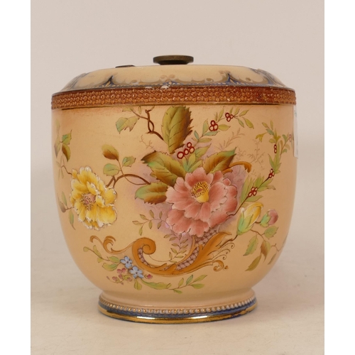 176 - Carlton Ware Rose Cornucopia patterned tobacco jar. Height 14cm