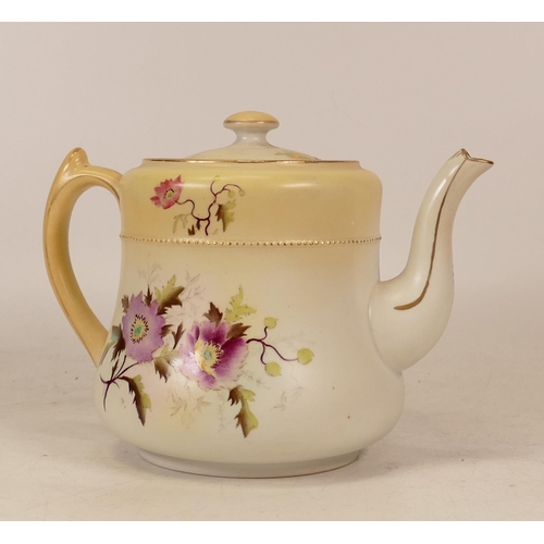 177 - Carlton Ware Floral patterned teapot. Height 14cm