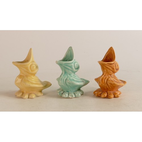 79 - Wade Heath Flaxman ware novelty Baby Birds in yellow,  orange and pale green colourway (3)