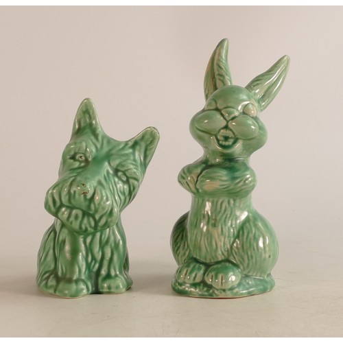 81 - Wade Heath Flaxman green laughing rabbit together with Wade Heath Flaxman green Terrier (2)