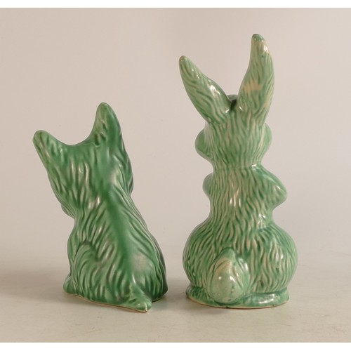 81 - Wade Heath Flaxman green laughing rabbit together with Wade Heath Flaxman green Terrier (2)