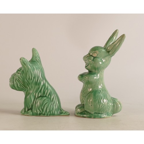 81 - Wade Heath Flaxman green laughing rabbit together with Wade Heath Flaxman green Terrier (2)