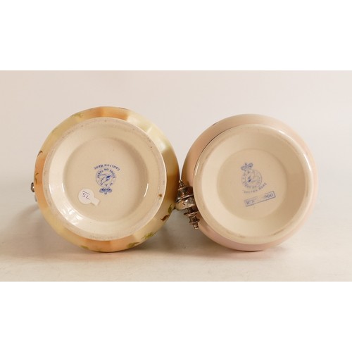 143 - Two Carlton ware Wiltshaw & Robinson Ivory Blush ware silver plated lidded jugs. Decorated in the Ci... 