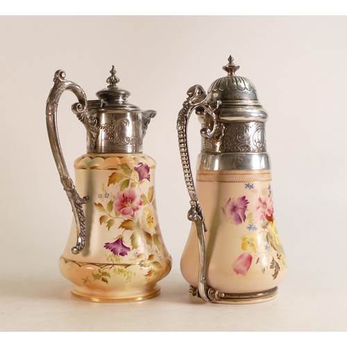 143 - Two Carlton ware Wiltshaw & Robinson Ivory Blush ware silver plated lidded jugs. Decorated in the Ci... 