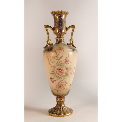 145 - Large Carlton ware Wiltshaw & Robinson Ivory Blush ware twin handled vase in the Carnation pattern. ... 