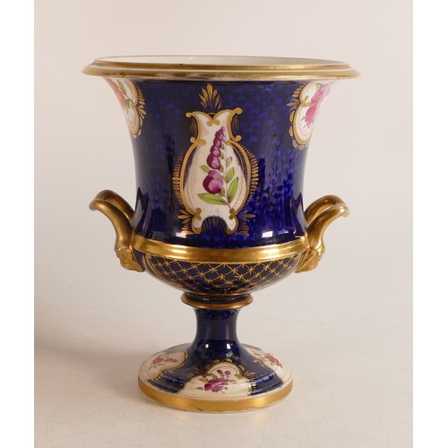 191 - Coalport Campana shaped hand painted early 19th century vase, height 20cm.