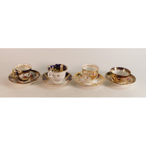 212 - Four x Coalport or similar factory, earlier cups and saucers