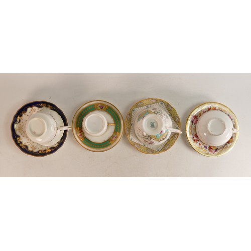 214 - Four x Coalport or similar factory, earlier cups and saucers