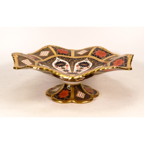 227 - Royal Crown Derby 1128 Imari patterned Comport with ruffled edge, diameter 30.5cm