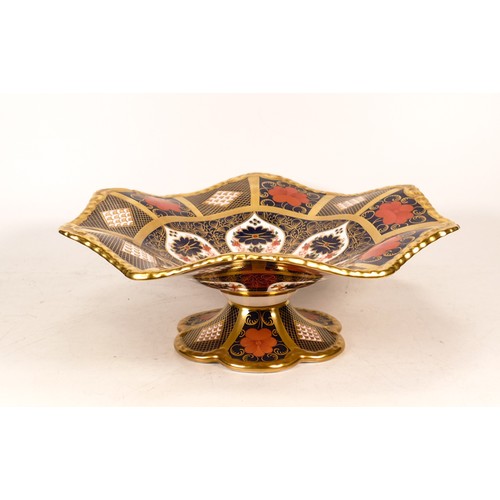 227 - Royal Crown Derby 1128 Imari patterned Comport with ruffled edge, diameter 30.5cm