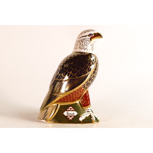 231 - Royal Crown Derby paperweight, Bald Eagle, commissioned by Harrods, limited edition 80/300, gold sto... 