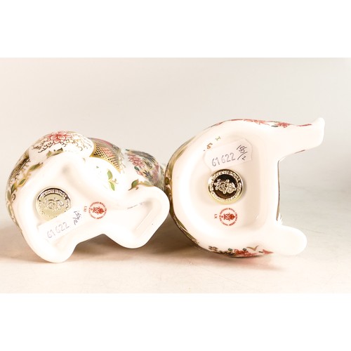 261 - Royal Crown Derby Imari Honey Bear and Polar Bear. Gold stopper, boxed (2)