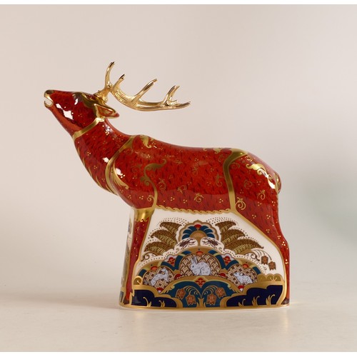 301 - Royal Crown Derby paperweight Sherwood Stag, limited edition of 395 commissioned by Connaught House,... 