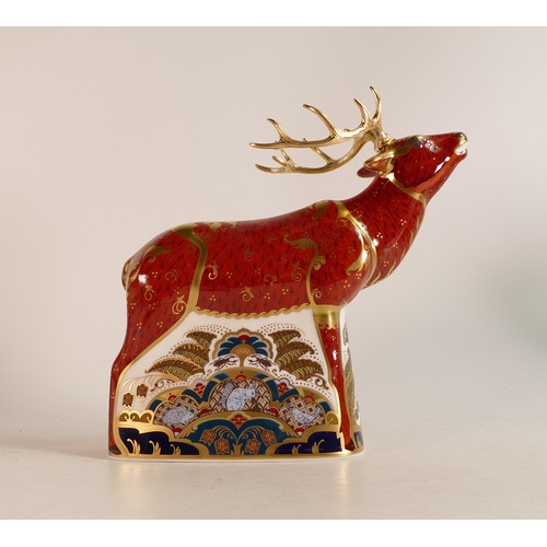 301 - Royal Crown Derby paperweight Sherwood Stag, limited edition of 395 commissioned by Connaught House,... 