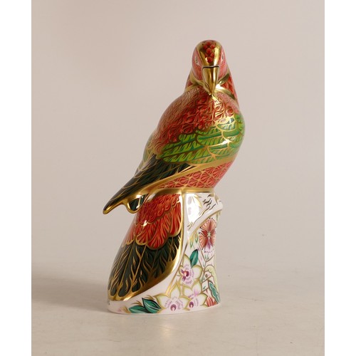 306 - Royal Crown Derby paperweight Lorikeet, limited edition for Connaught House, boxed with certificate.