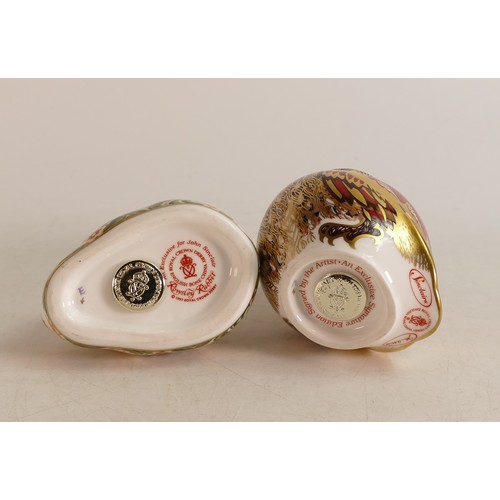 317 - Royal Crown Derby paperweights Rowsley Rabbit and Sinclair's Owl. (2)