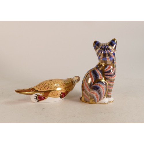 338 - Royal Crown Derby paperweights to include Duck Billed Platypus and Seated Cat. All boxed with gold s... 