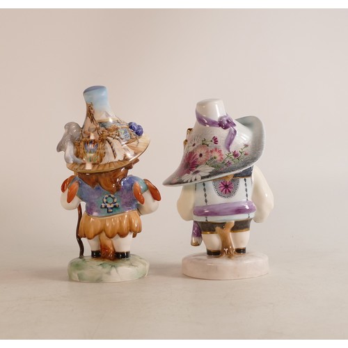 342 - Pair of Royal Crown Derby models of Mansion House Dwarfs, 19 and 17.5cms, both boxed.