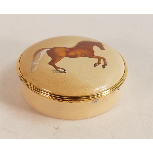 428 - Halcyon Days enamelled musical box Whistlejacket. Limited edition 78/250. Boxed with certificate