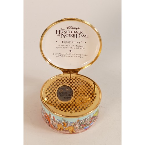 432 - Halcyon Days enamelled musical box The Hunchback of Notre Dame Topsy Turvy. Boxed