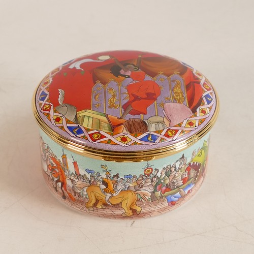 432 - Halcyon Days enamelled musical box The Hunchback of Notre Dame Topsy Turvy. Boxed