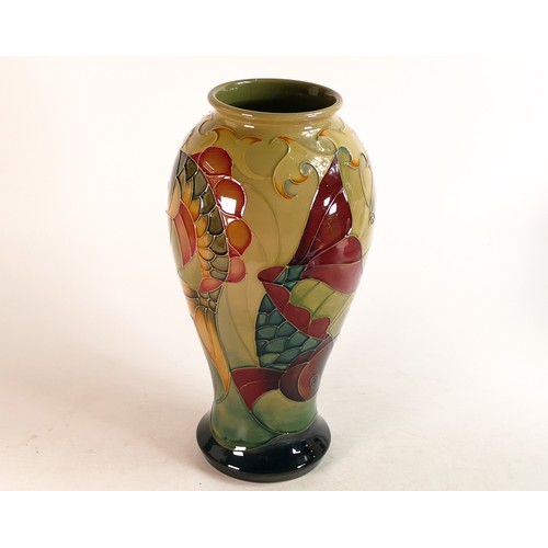 496 - Moorcroft Carp pattern vase of baluster form. Designed by Sally Tuffin. Height: 31cm