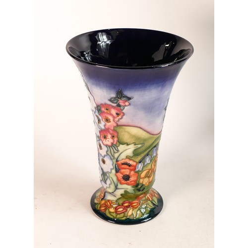 498 - Moorcroft limited edition England vase of trumpet form. Designed by Sally Tuffin. Numbered 145/250. ... 