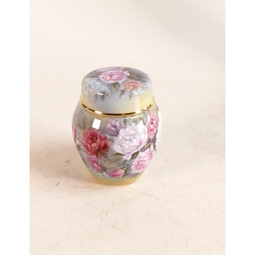 520 - Moorcroft Peony ginger jar enamel by Nigel Creed. Limited edition 4/75. Boxed with certificate. Heig... 