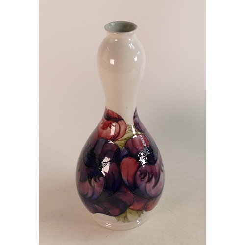 604 - William Moorcroft skittle shaped vase decorated in the big poppy vase design on white ground, C1920s... 