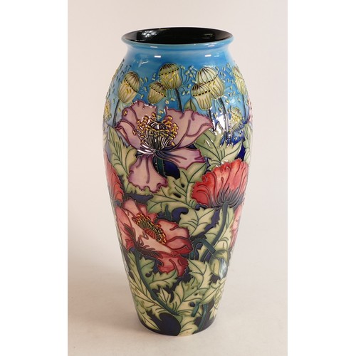 609 - A large Moorcroft pottery vase decorated in the Scarlet Cloud pattern by Rachel Bishop. Dated 2002. ... 