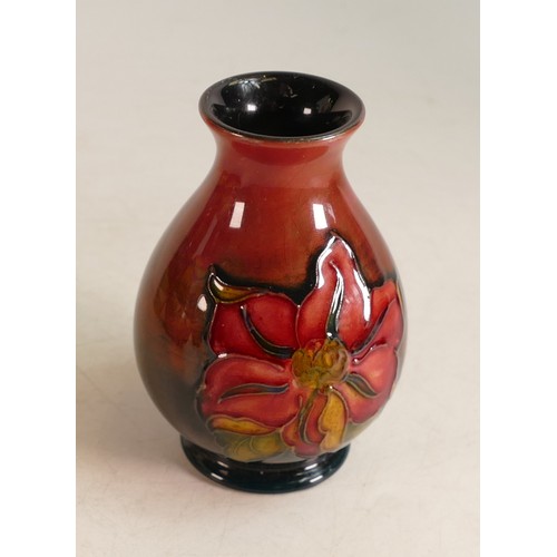 616 - Walter Moorcroft Flambé Clematis vase, impressed marks to base, height 9cm