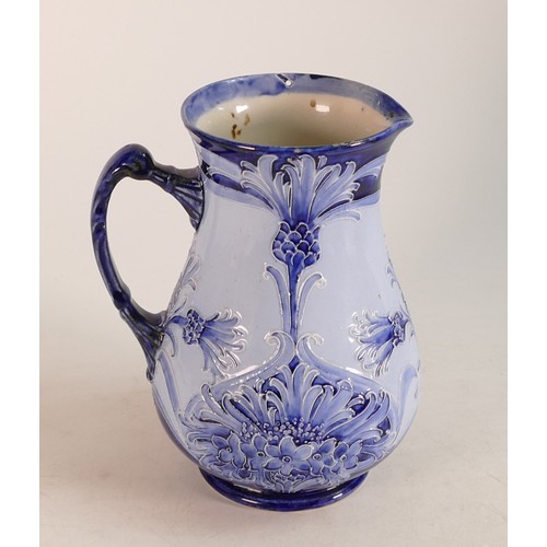 638 - Moorcroft Florian ware jug with holes in top rim so originally would have had metal lid, height 16cm... 