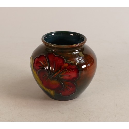 656 - Moorcroft Flambe Hibiscus vase, height 7.5cm.