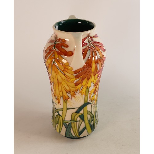 659 - Moorcroft trial vase decorated with red hot pokers on cream ground, Signed Jeanne McDougall, dated 1... 