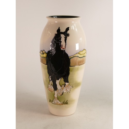 667 - Moorcroft Lochanna Shire horse vase, signed by designer Kerry Goodwin. Limited edition 27/50, height... 