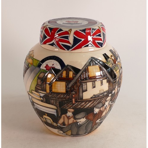 673 - Moorcroft Bullnose Morris large ginger jar by designer Paul Hilditch. Trial piece dated 3/2/2014, he... 