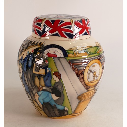 673 - Moorcroft Bullnose Morris large ginger jar by designer Paul Hilditch. Trial piece dated 3/2/2014, he... 