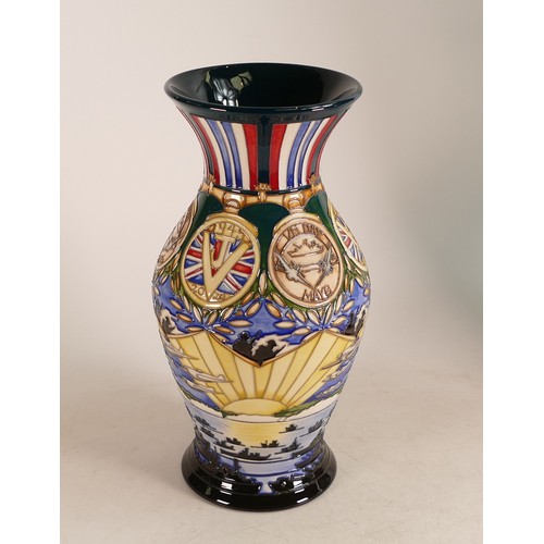 674 - Moorcroft Victory VE Day 75yrs Anniversary 1945-2020 vase. Trial piece by designer Paul Hilditch. Re... 