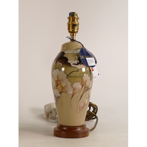 680 - Moorcroft Cotton Grass Lamp base. Height 20cm