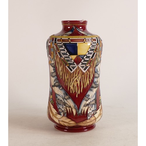 685 - Moorcroft Indian Nation vase by Paul Hilditch, signed and marked MCC 2002 to base. Collectors club o... 