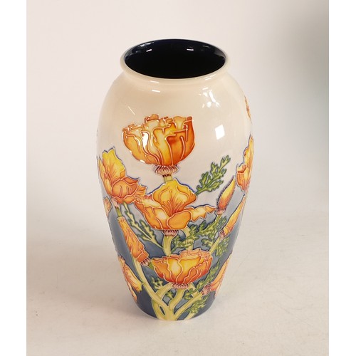 689 - Large Moorcroft vase decorated with orange flowers. Marked MCC 2003 to base. Collectors club open da... 