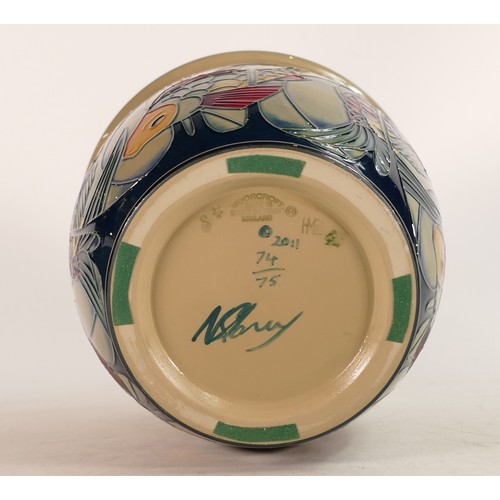 690 - Moorcroft Carp Circle planter.  Designed and signed by Nicola Slaney limited edition 74/75. Diameter... 