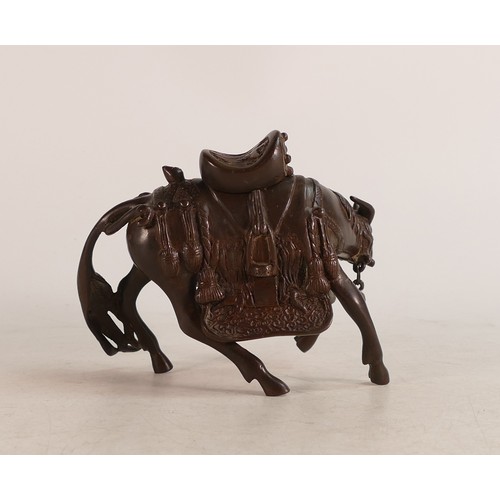 1673 - 19th century Japanese bronze horse Censer. Height 11.5cm, length 14.5cm