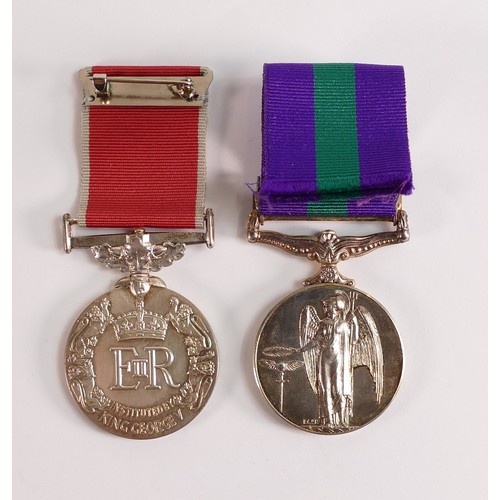 1784 - Palestine General Service medal awarded to 1592152 FS T Gray RAF with S.E Asia 1945-1946 bar with ri... 