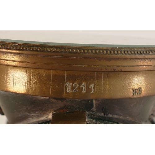 1786 - WWII Issue hand held Railway lantern. Brass and glass, surround is impressed 1211 BJ. Height: 30cm