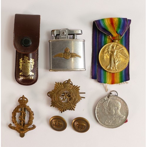 1787 - A first world war WWI Civilisation medal awarded to 78094 CPL T Brown R.AM.C. together with various ... 