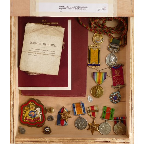 1790 - An interesting collection of medals, books and paperwork relating to G.E Gissing, including, WW1 Vic... 