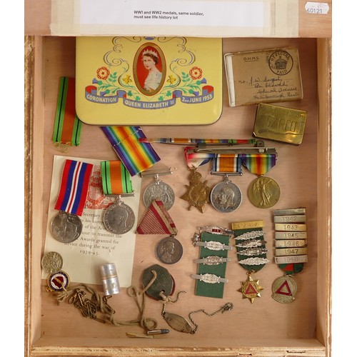 1791 - A collection of WWI & WWII medals awarded to 1689 Pte J.E Sargent R.Suss.R. together with driving me... 