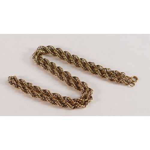 2099 - Quality 9ct rope twist necklace, length 24 inch/61cm, 41.8g.